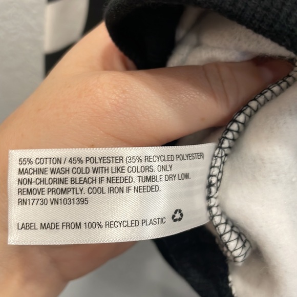 NEW Wild Fable Oversized Crew Sweatshirt in Black & White Abstract Check - Picture 5 of 5